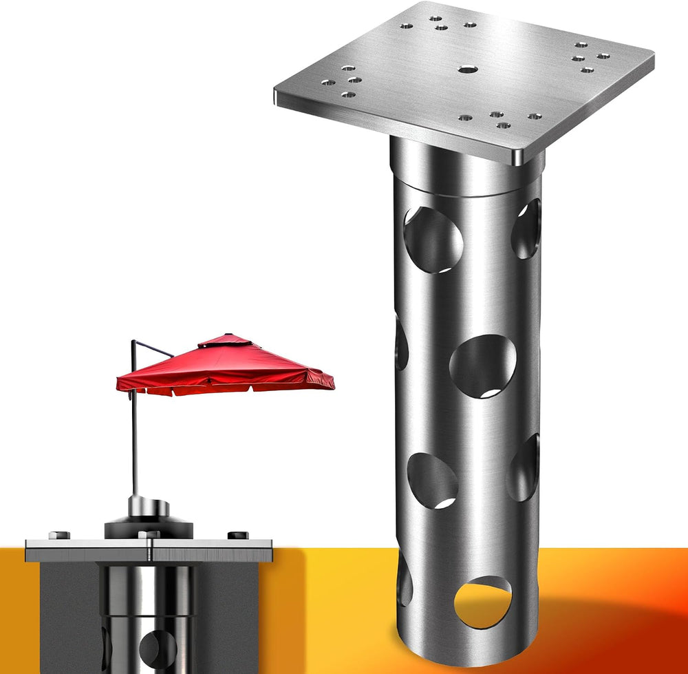 4smile In-ground umbrella base, stainless steel - In-ground umbrella holder, ...