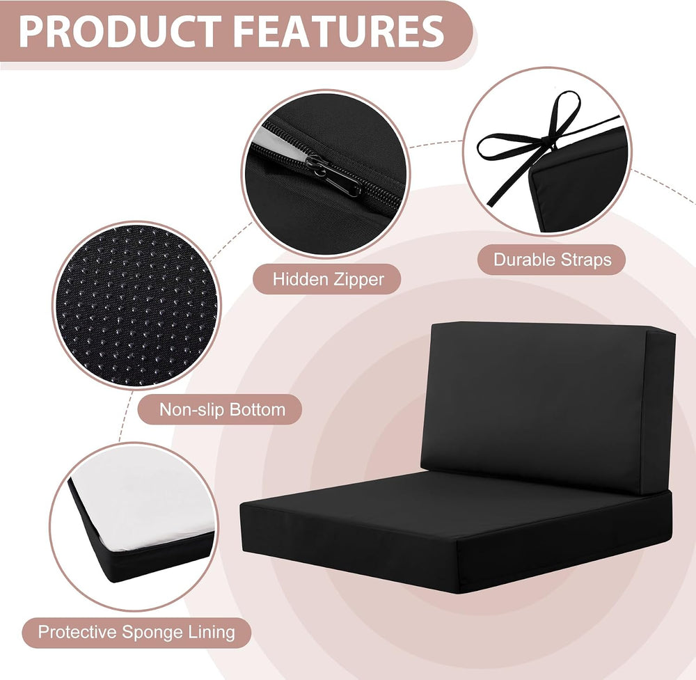 14-Piece Patio Furniture Cushions Set, Replacement Outdoor Cushions for 6-Sea...