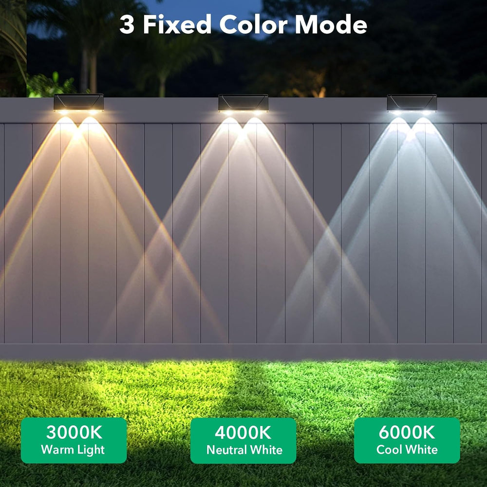 Solar Fence Lights Outdoor, 8 Pack Black Fence Lights Solar Powered