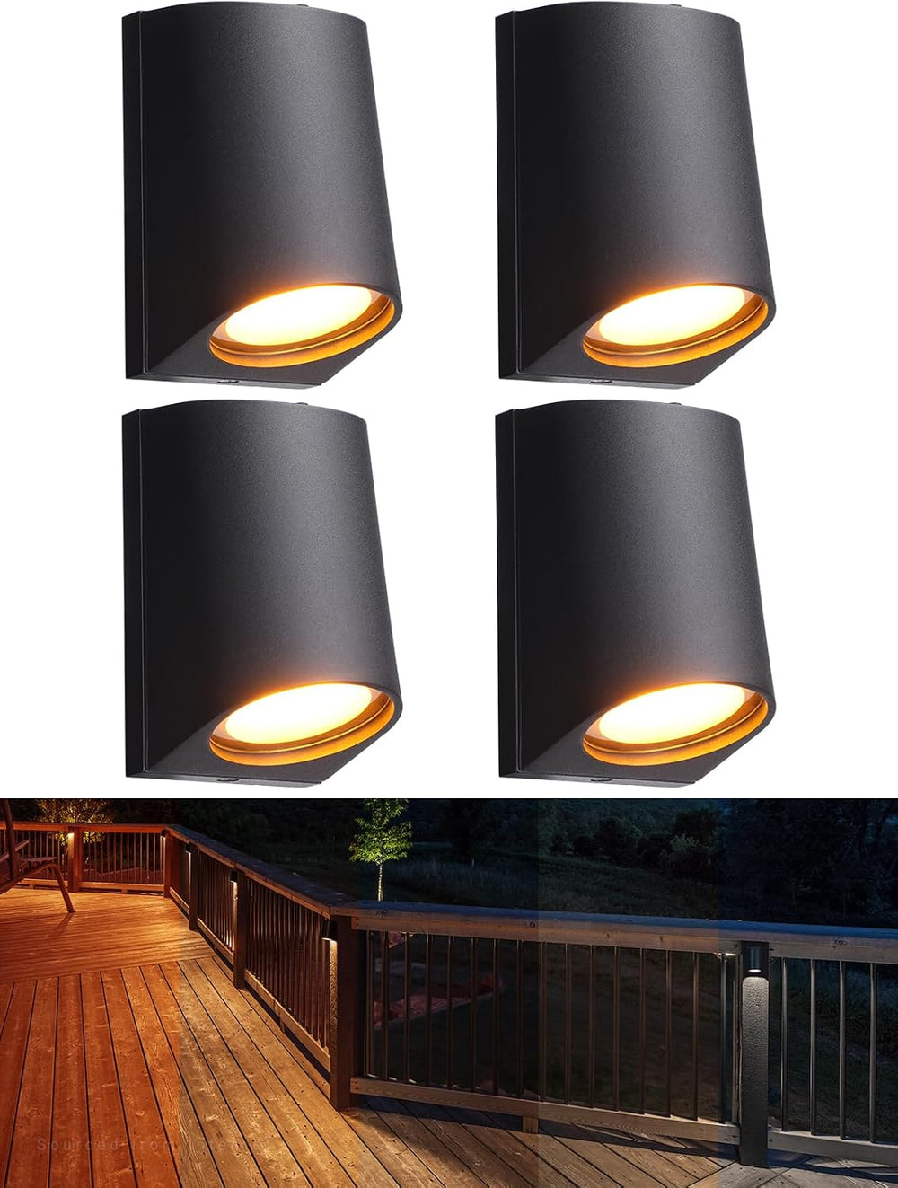 LEONLITE 4-Pack 3 Inch 5CCT Low Voltage LED Fence Lights Outdoor