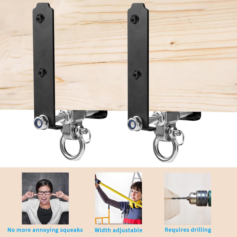 2 Heavy Duty Swing Hangers, Wooden 180° Swing Set Accessories Hammock 660LB C...