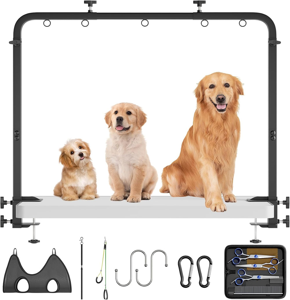 Dog Grooming Table Arm - Adjustable Height & Width, Heavy Duty Dog Groomi...