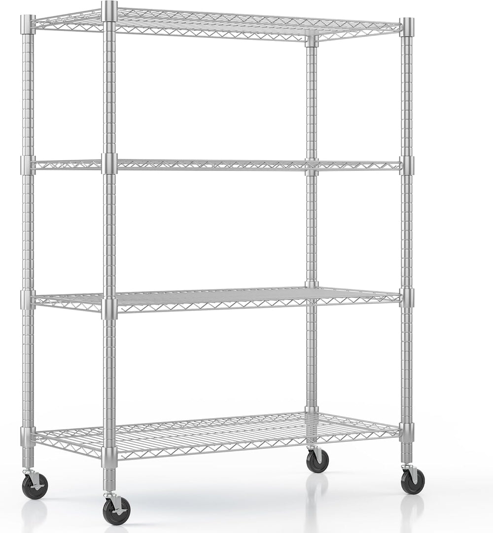 Himimi 4-Tier Heavy Duty Steel Wire Rack Storage Shelving, Adjustable Metal S...