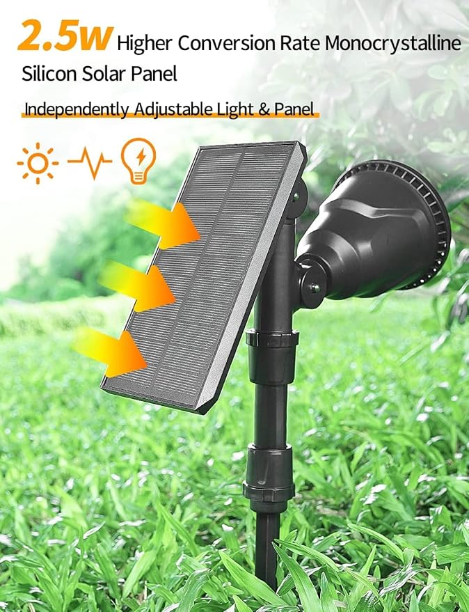 Solar Outdoor Lights, 9 Modes Color Changing 18 LED Halloween Solar Spot Ligh...