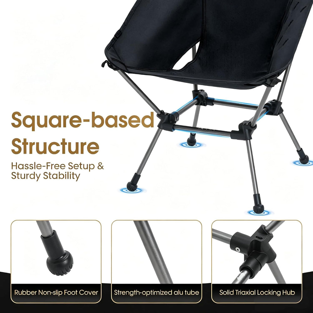 MOON LENCE Portable Camping Chair Plus, Larger & Roomier, Compact and Lig...