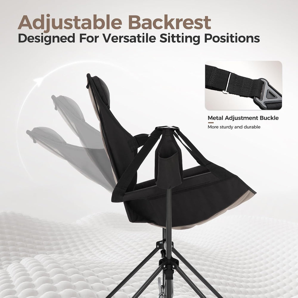 ALPHA CAMP Hammock Folding Rocking Chair with Cup Drink Holder, High Back Pad...