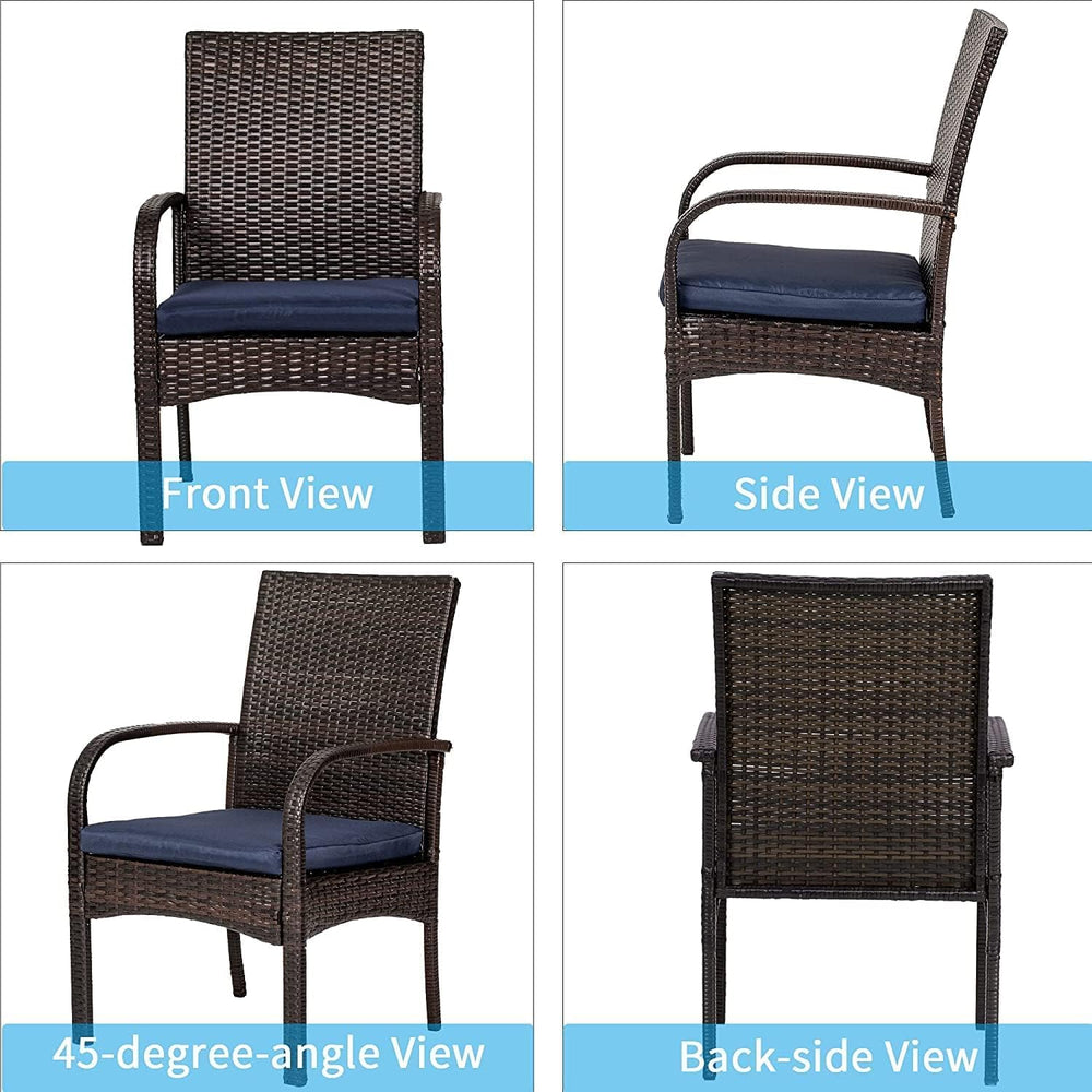 Outdoor Wicker Dining Chairs, Patio Rattan Dining Chairs Set of 2