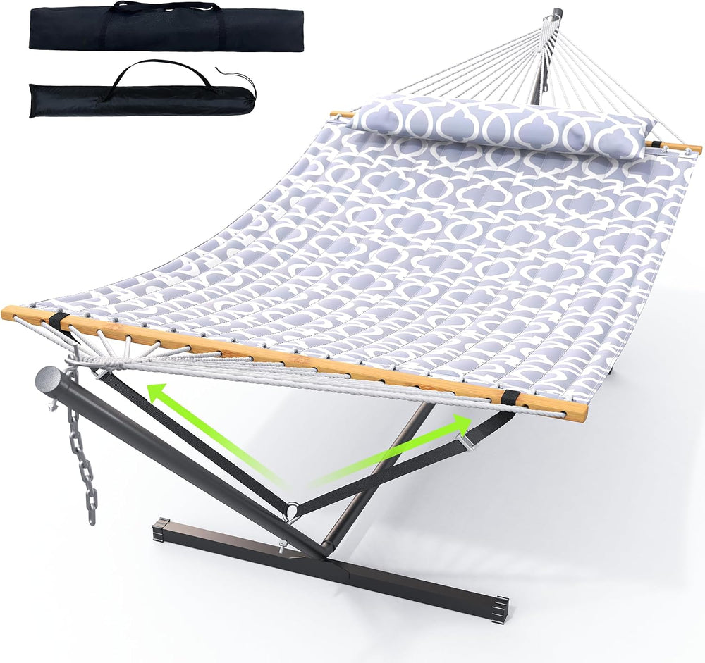 ANAGOO Double Hammock with Stand 500lbs Heavy Duty Outdoor Two Person Round