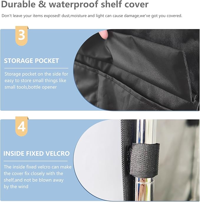 Waterproof Shelf Cover,Outdoor 600D Heavy Duty Dustproof Storage Shelves Cove...