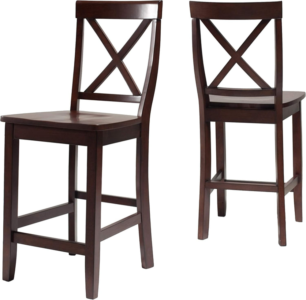 Crosley Furniture X-Back Wood Counter Stools, Set of 2, 24"