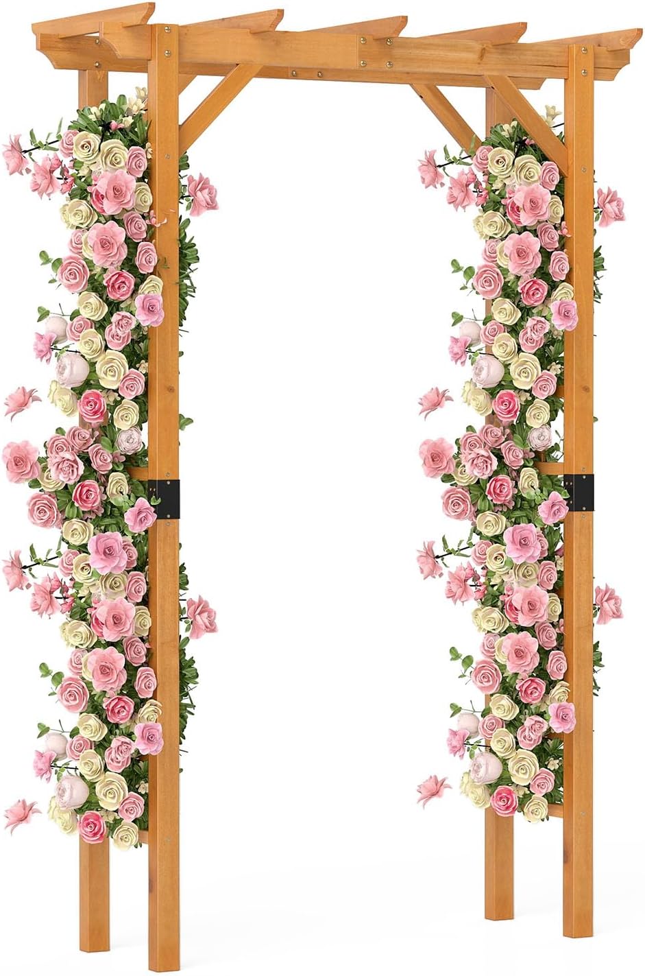 HAPPYGRILL 7 FT Wooden Garden Arch for Climbing Plants