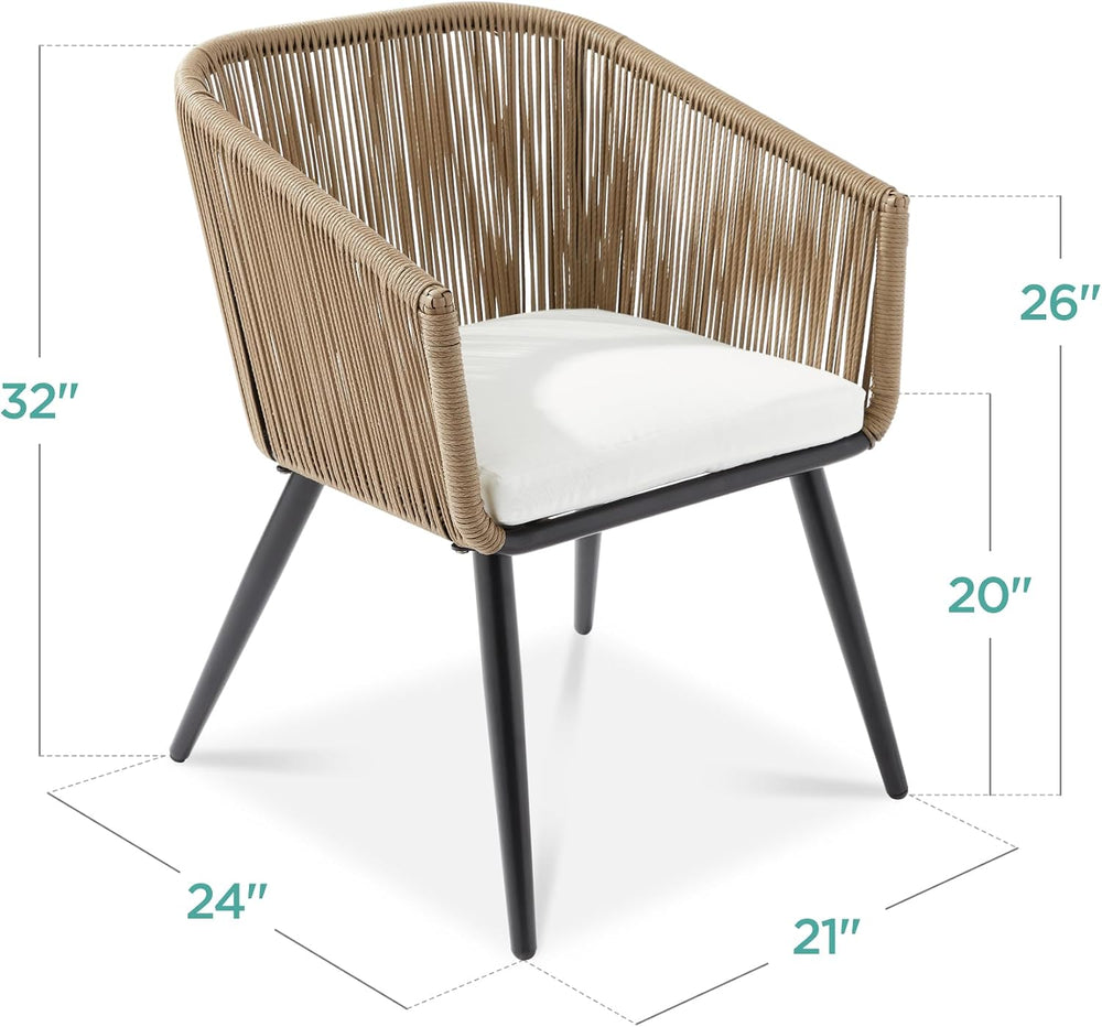 Best Choice Products Set of 2 Patio Dining Chairs, Outdoor Seating for Backya...