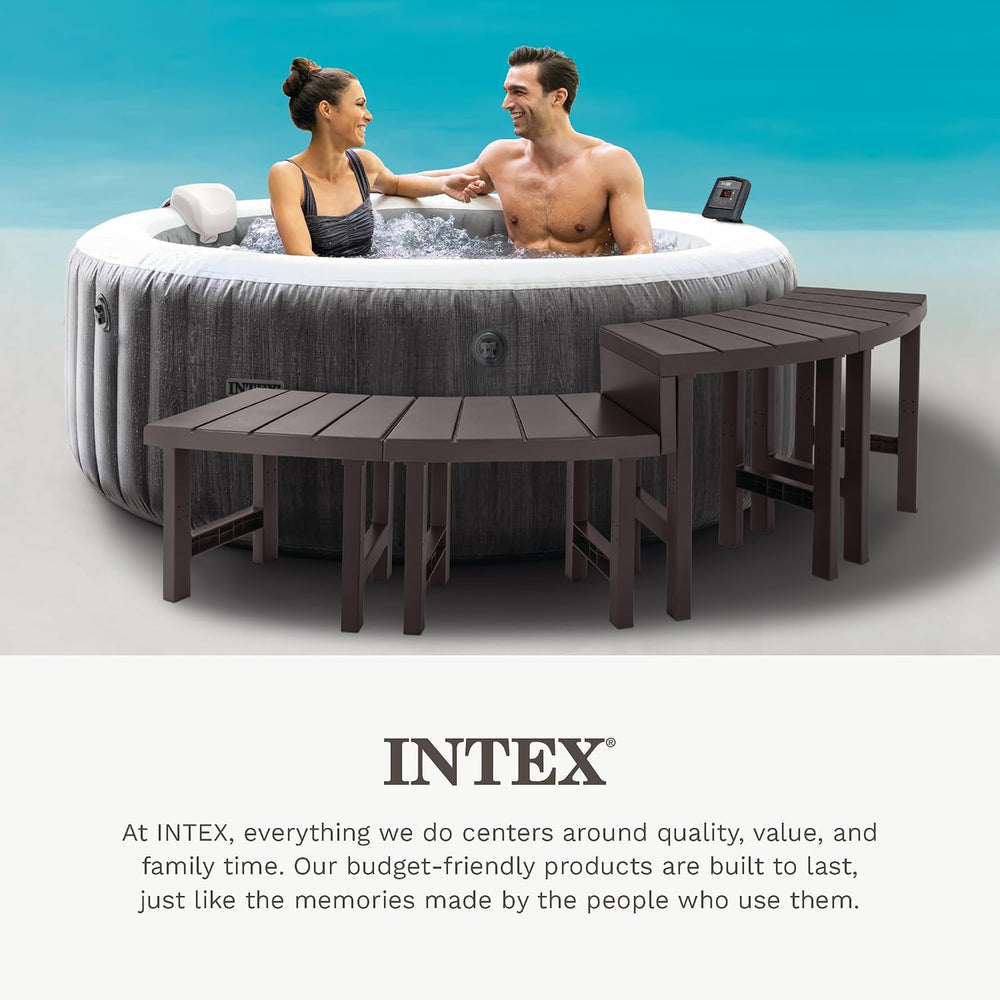 Intex PureSpa Bench Set for 4 Person Round Hot Tub Spas with 77in Diameter