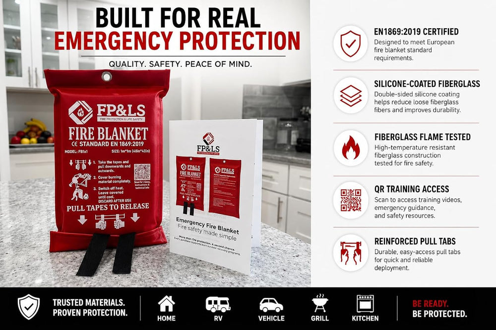 FP&LS - Fire Blanket for Kitchen & Home – Emergency Fire Blanket 40” ...