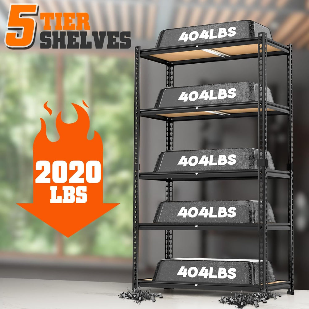 5-Tier Storage Shelving Unit, Metal, for Kitchen, Garage, Laundry Room, Adjus...