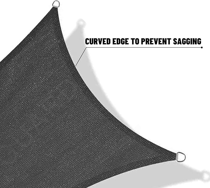 SUNNY GUARD Sun Shade Sail 20' x 23' Rectangle Dark Grey UV Block Sun...