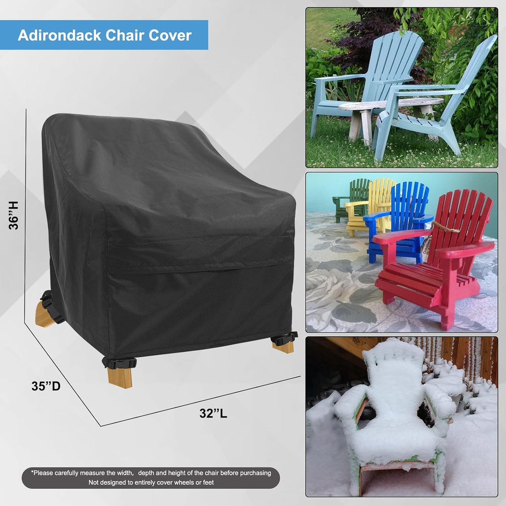 Adirondack Chair Covers 4 Pack - Waterproof Outdoor Chair Covers (32"L x...