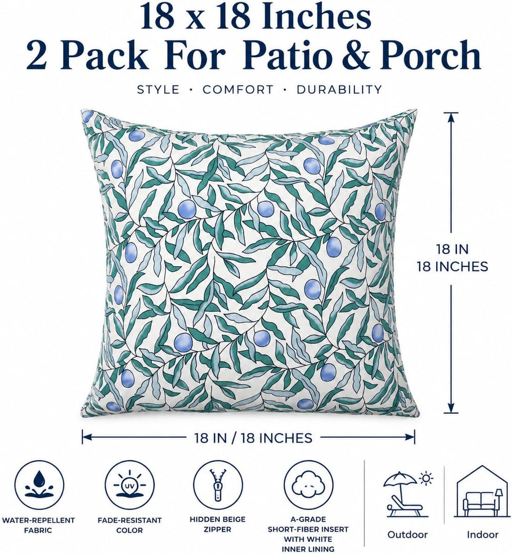 Outdoor/Indoor Decorative Throw Pillows 18×18 Inch