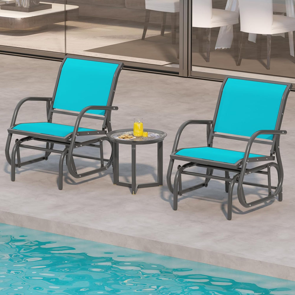 GIANTEX Outdoor Glider Chair, Patio Swing Chair w/Study Metal Frame