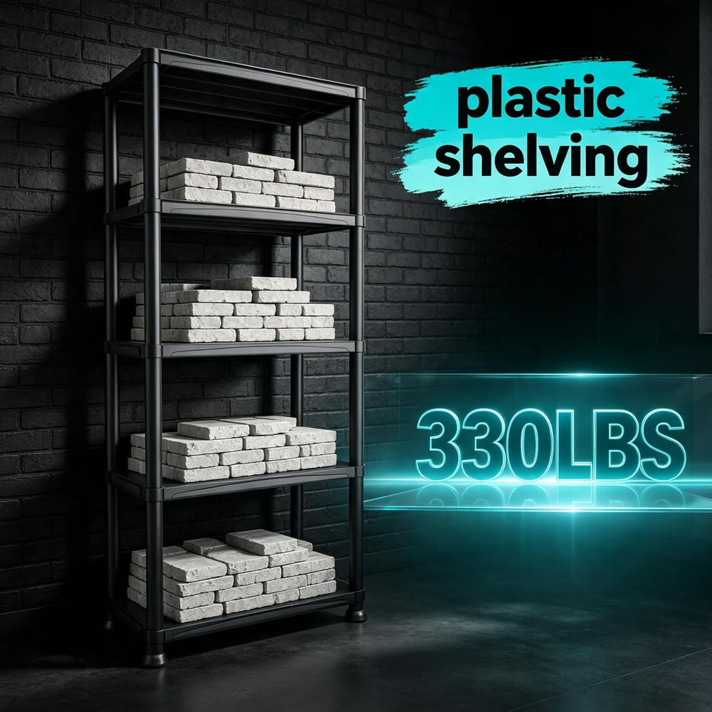 5‑Tier Plastic Storage Shelving Unit for Garage Storage Shelve 70"×24&qu...