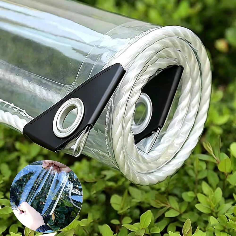 Clear Tarp with Grommets,Vinyl Tarpaulin Heavy Duty (12 * 16FT(3.6 * 4.8M)