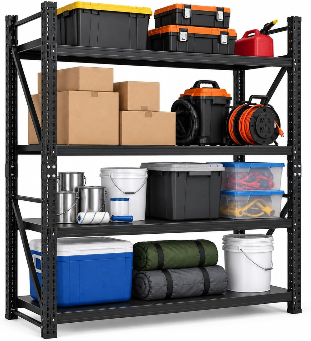 4-Tier Metal Shelving Unit, Heavy Duty Garage Storage