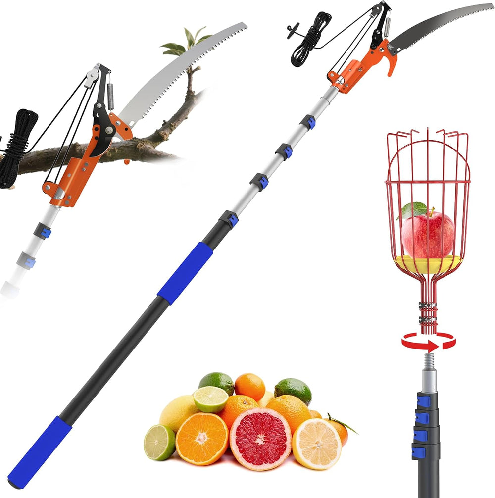 26FT Reach Pole Saw, Telescoping Tree Trimmer with 5-20FT Extension Pole, Sha...