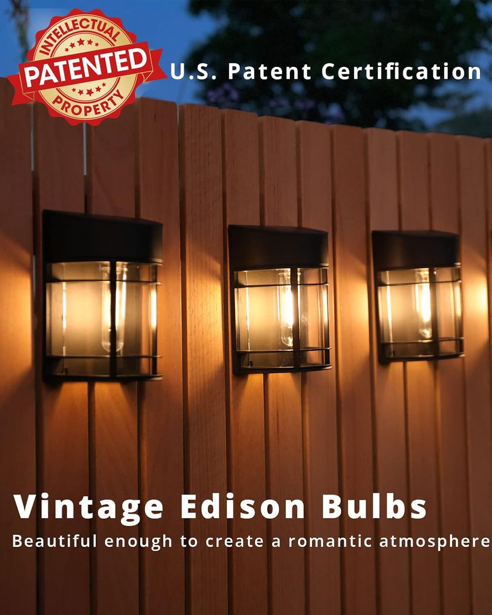 Solar Fence Lights, 8 Pack Deck Light Waterproof Solar Outdoor Lights for Gar...
