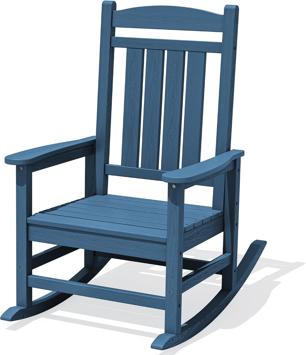 Oversized Outdoor Rocking Chair for Adults, Porch Rockers, Blue
