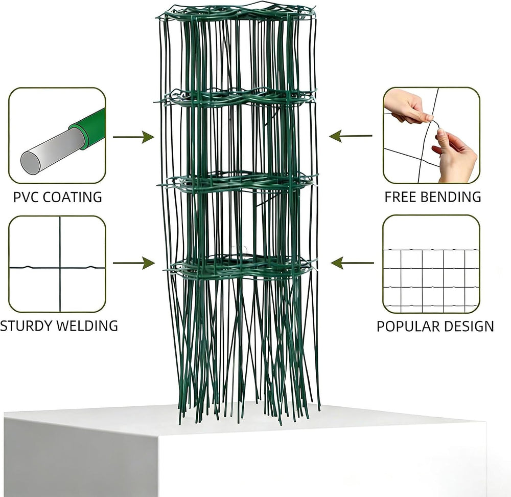 2 Pack Green Garden Border Edging Folding Fence Roll 14 inches by 20 feet Scr...