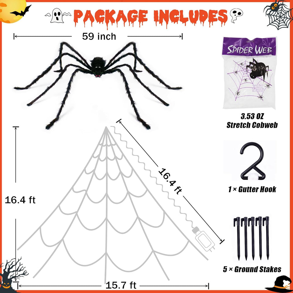 Halloween Spider Web Decoration 250 LED Outdoor Halloween Decorations