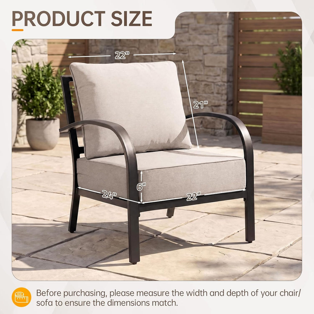 Outdoor Furniture Cushions, 6 inch Thick Seat Cushions for Outdoor Furniture,...