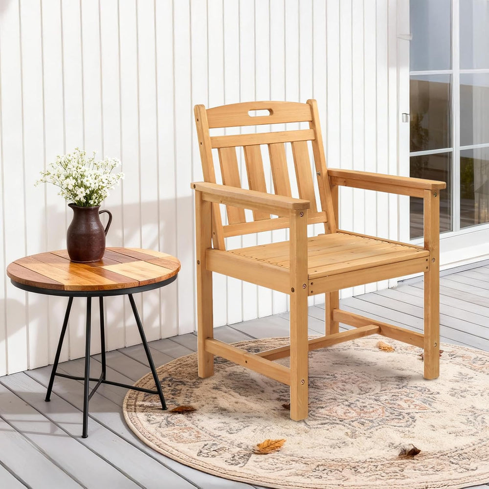 VINGLI Outdoor Dining Chairs, Solid Wood Patio Chairs Outdoor Chair for Garde...