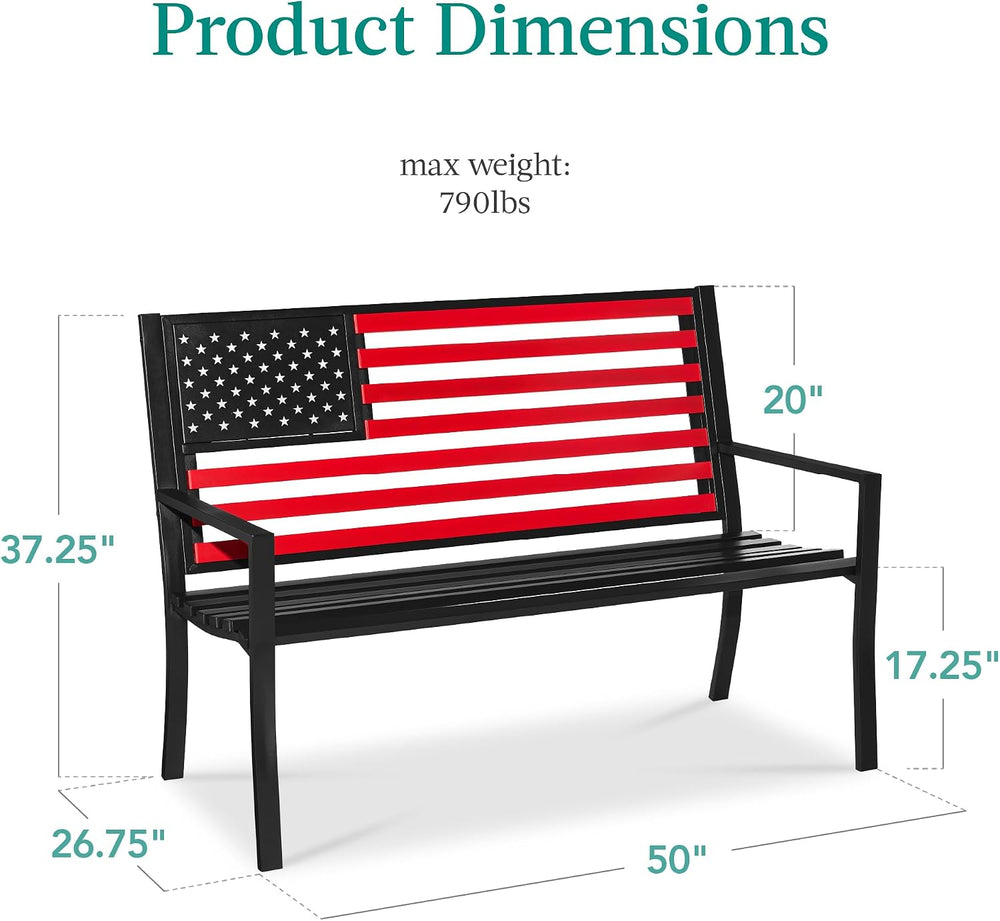 Best Choice Products Outdoor Bench 2-Person Steel Indoor/Outdoor Bench for Ga...