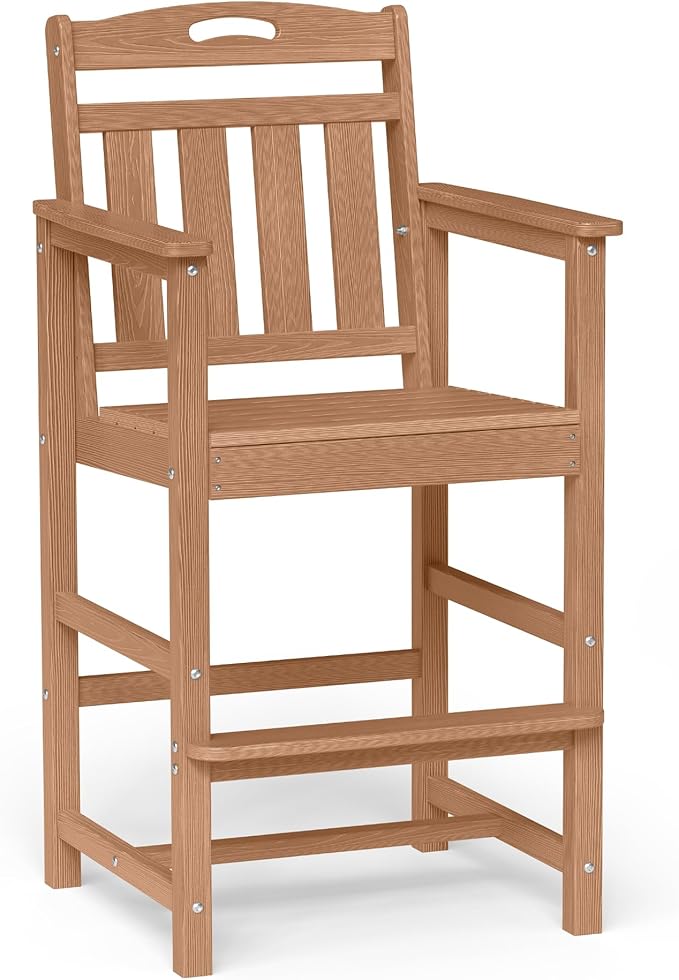 Ciokea Heavy Duty Bar Height Chair, 380lbs Outdoor Adirondack Tall Bar Chair ...