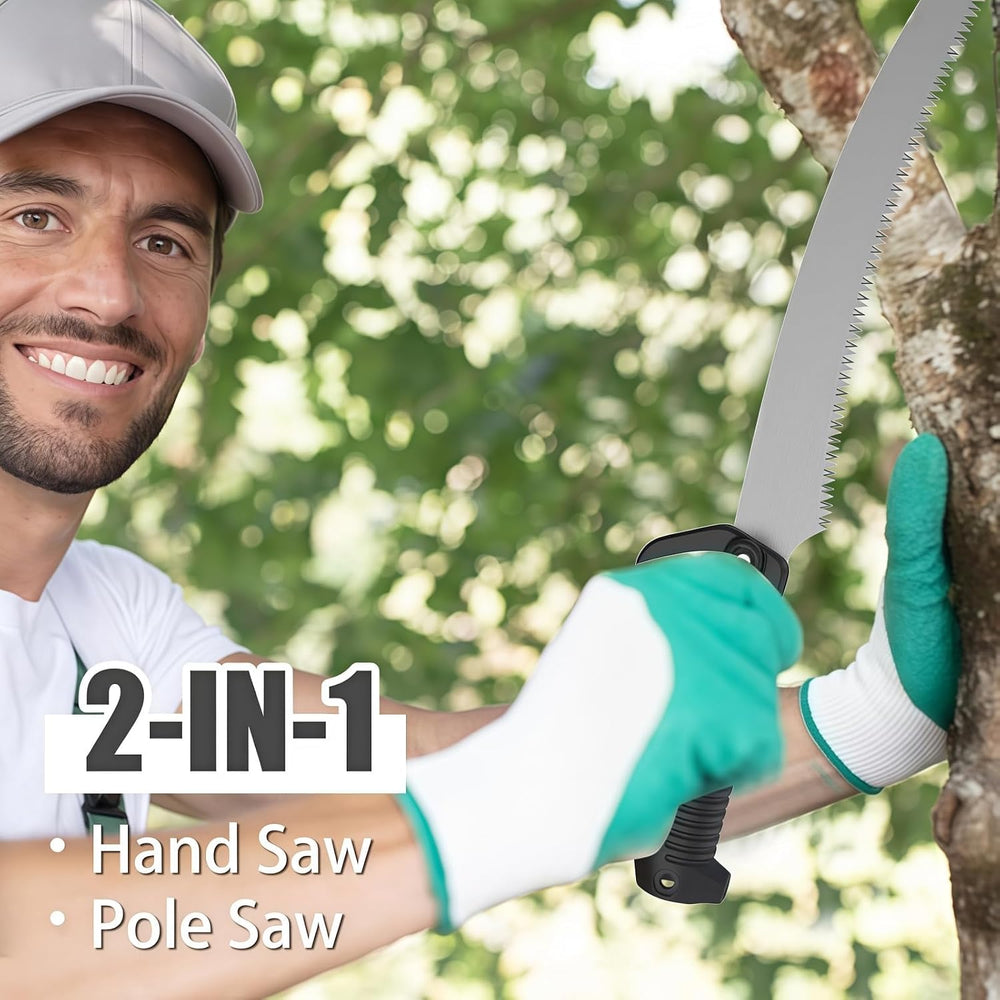 18FT Reach Manual Pole Saws for Tree Trimming with 3-12FT Telescoping Extensi...