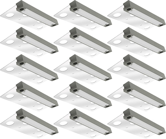 GKOLED 20-Pack 6.8 Inches Low Voltage Hardscape Light with Frosted Lens, 12V AC/DC Retaining Wall Lighting, 4W 2700K Paver Wall Lights, Outdoor Step Lights, Die-cast Aluminum Housing, Gray, UL Listed