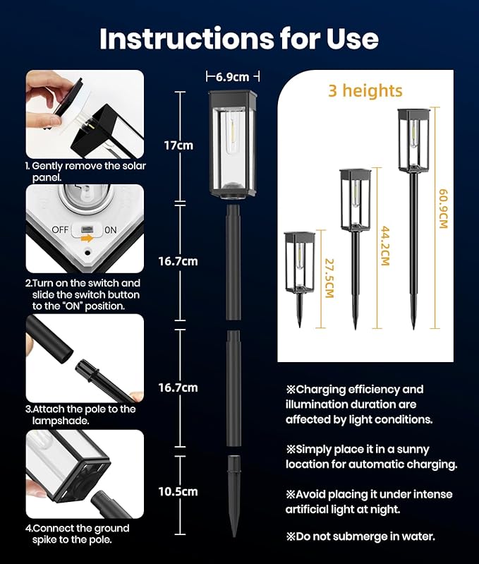 Solar Pathway Lights Outdoor, 12 Pack Bright Solar Lights Outdoor, Auto On/Of...