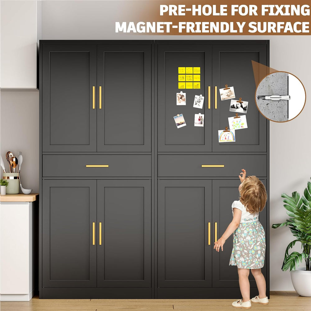 71" Metal Garage Storage Cabinet with 1 Drawer,2 Adjustable Shelves