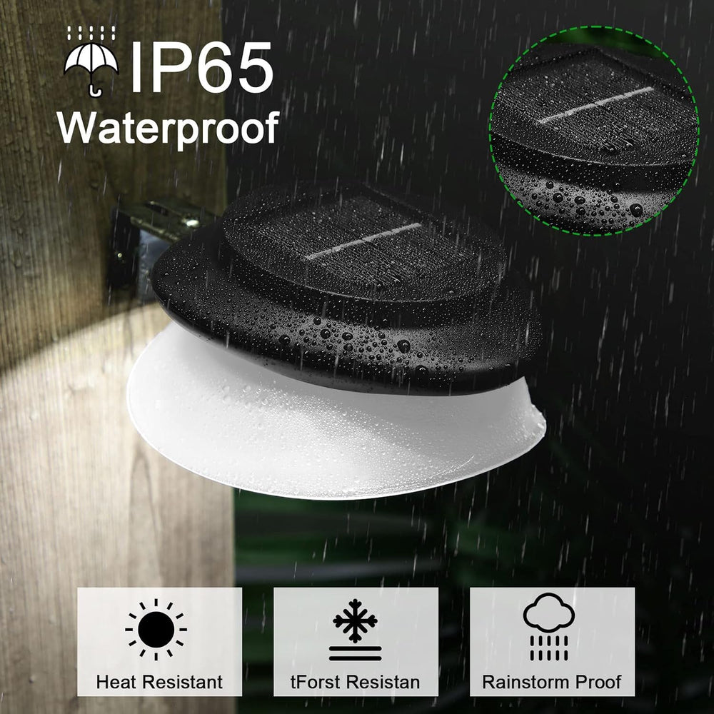 Yinder 12 Pieces Solar Gutter Lights Outdoor 9 LED Waterproof Gutter Solar Li...