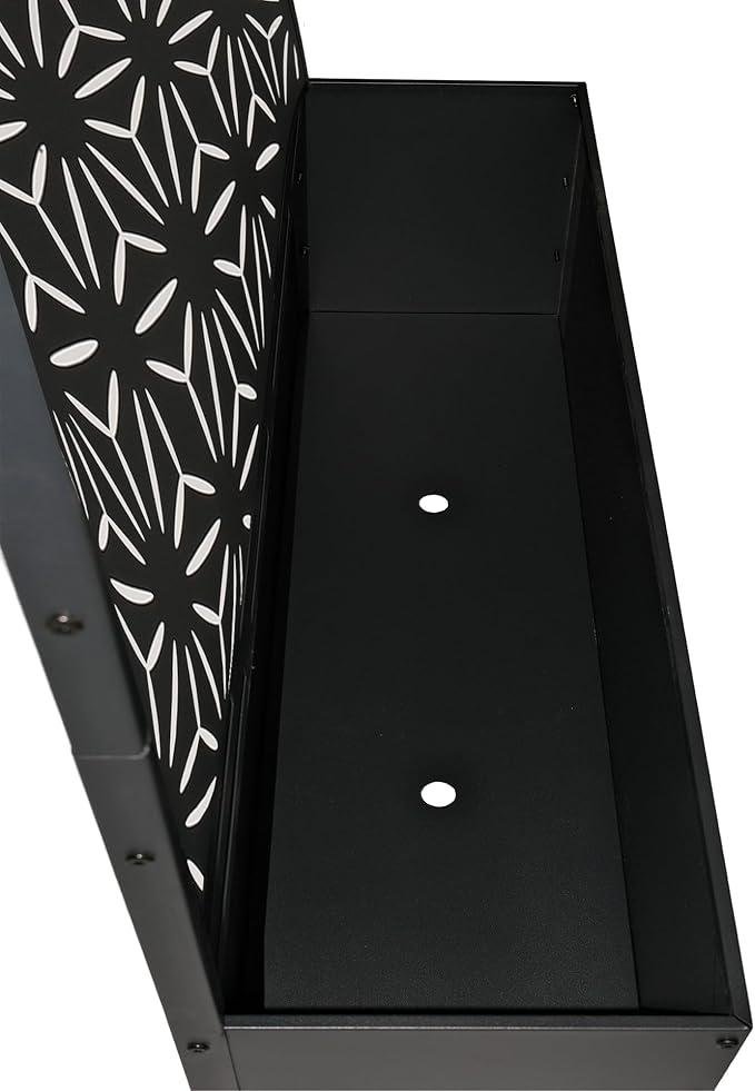 Oakland Living 6 ft. X 4 ft. Black Freestanding Metal Privacy Screen Room Div...