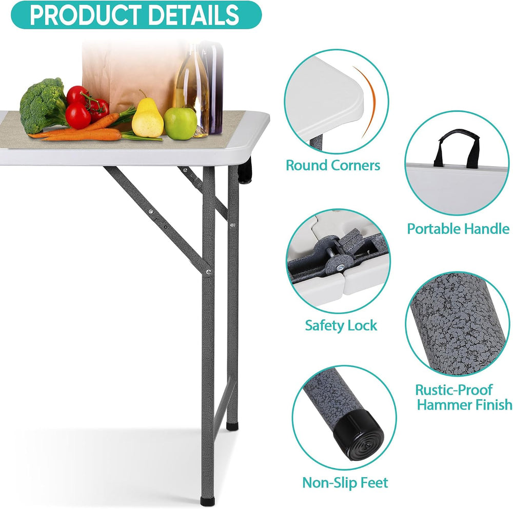 SUPER DEAL Upgraded 6FT Folding Picnic Table for Outdoor, Portable Fold-in-Ha...
