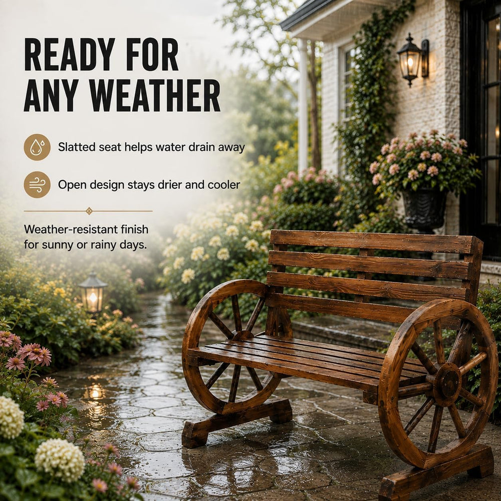 41" Wood Outdoor Bench, Outside Benches for Garden,Patio,Front Porch, Pa...