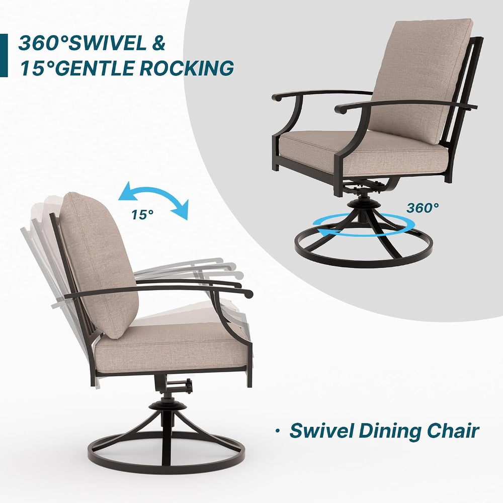 9 Pieces Outdoor Patio Dining Set,Patio Table and Chairs Metal Outdoor Patio ...