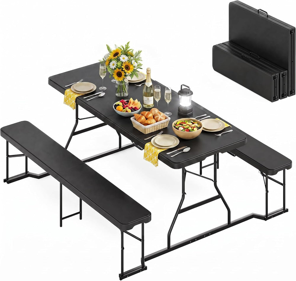 YITAHOME 6ft Folding Picnic Table with Benches