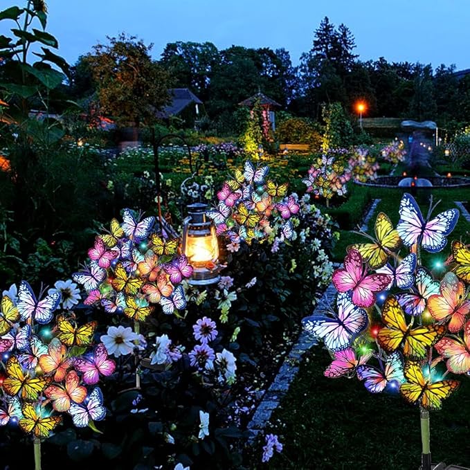 Solar Garden Lights Outdoor Waterproof Decorative Solar Lights Outdoor 8 Pack...