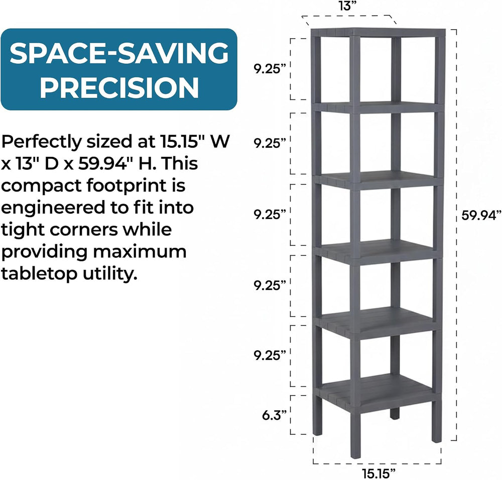 Honey-Can-Do Grey 6-Tier Storage Shelf