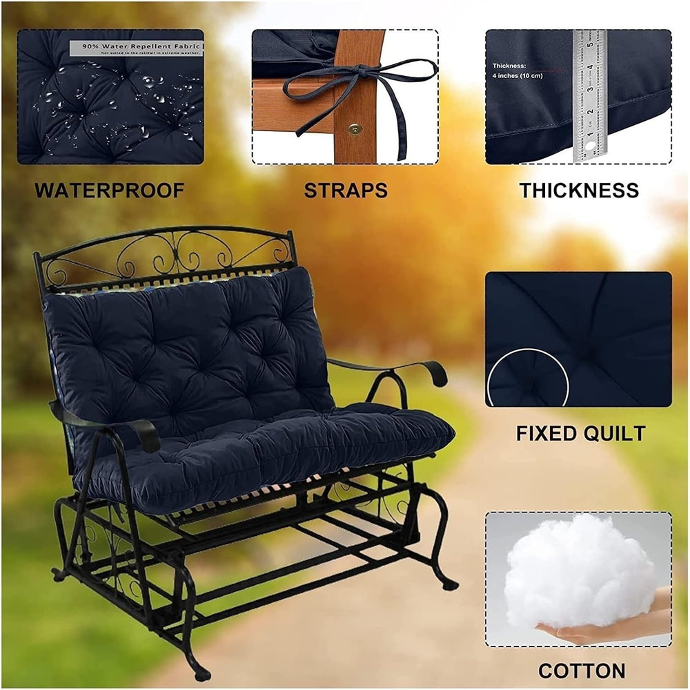 Swing Cushion Replacement Outdoor Porch Waterproof Bench Cushion 2-3 Seater W...