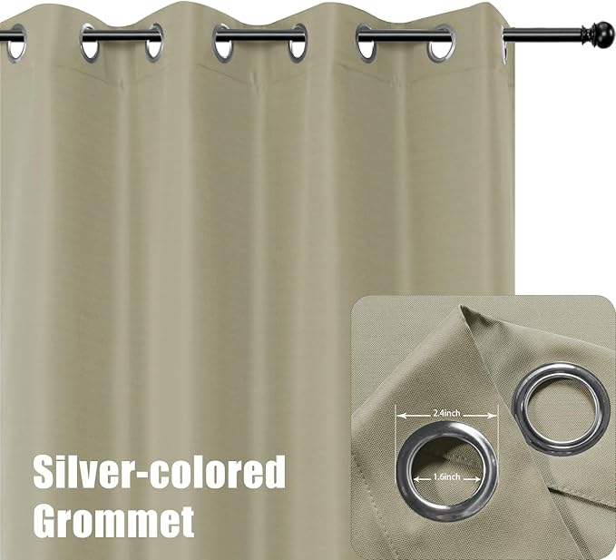 BONZER Waterproof Outdoor Curtains for Patio Porch Pergola Cabana Thick Priva...