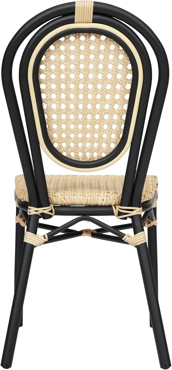 Flash Furniture Aluminum Indoor/Outdoor Stackable Chair, Natural, 2-Pack